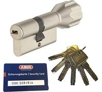 Abus EC660 ECK660 - Cilindro con pomolo, lunghezza (a/b): 40/40 mm (c = 80 mm) con 6 chiavi e tessera di sicurezza