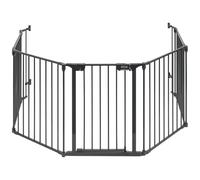 ABUS Felix JC8700 - Griglia di protezione per il camino con porta, lunghezza totale 375 cm, altezza 74 cm, colore nero
