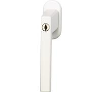 Abus Fg110 Maniglia con Blocco Antifurto, Serratura a Spinta con Cilindro per Finestre, Chiave Maestra, Livello di Sicurezza: 2, 59221, Bianco