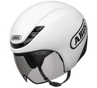 ABUS Gamechanger TT 1.1 - Casco da bicicletta aerodinamico per guida sportiva - Triathlon, guida temporale e ciclismo in treno, per uomo e donna, taglia M, bianco