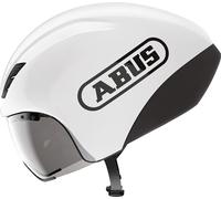 ABUS Gamechanger TT 1.1 - Casco da bicicletta aerodinamico per guida sportiva - Triathlon, guida temporale e in treno, per uomo e donna, taglia S, colore: bianco