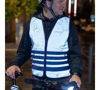 ABUS gilet ad alta visibilità lumino urban vest - gilet di sicurezza completamente riflettente per una migliore visibilità notturna - per adulti - con cerniera - taglia xl