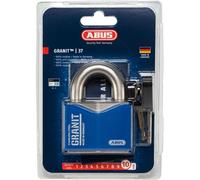 ABUS Lucchetto in granito 37 ST/55 in acciaio inox - per uso esterno - con cilindro a disco ABUS-Plus - Livello di sicurezza ABUS 10 - blu/argento