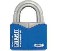ABUS Granit Lucchetto 37ST/55 in Acciaio Inossidabile - per Esterno - con Cilindro a Dischi ABUS-Plus - Livello di Sicurezza ABUS 10 - Antifurto - Blu/Argento
