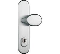 Abus HLZS814 ER, Maniglia per porta con placca e cilindro di protezione, in acci