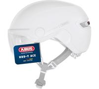ABUS HUD-Y ACE city - casco da bici alla moda con visiera e luce posteriore a LED magnetica e ricaricabile - per uomo e donna - nero, taglia M