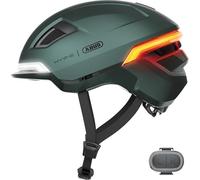 ABUS HYP-E - Casco da bici con luce anteriore, luce posteriore e indicatore luminoso, adatto anche per bici elettriche e S-Pedelec, per ragazzi e adulti, taglia L, colore: verde