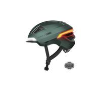 ABUS Casco da bicicletta HYP-E - Casco con luce anteriore, luce posteriore e luce lampeggiante - adatto anche per ciclismo su e-bike e S-Pedelec - per adolescenti e adulti - taglia S, verde