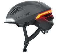 ABUS Casco da bicicletta HYP-E - casco con luce anteriore, luce posteriore eLuce lampeggiante - adatto anche per ciclismo su e-bike e S-Pedelec - per adolescenti e adulti - taglia L, grigio