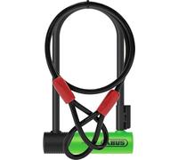 ABUS Lucchetto 410K Ultra per bicicletta e scooter elettrico, pratico e robusto, con pratico supporto per il trasporto, accessorio per bicicletta, variante 150HB230, verde + Cobra 10/120