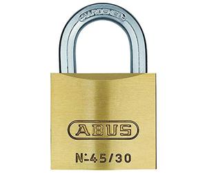 ABUS Lucchetto 45/30 in ottone - Set di 4 pezzi - con cilindri di precisione con perni a testa di fungo - 11823 - Livello di sicurezza ABUS 3 - Colori ottone