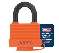 ABUS Lucchetto 70AL/45 in Alluminio - Resistente Intemperie, Arancione | Livello di sicurezza 5, cilindro a perni di precisione, doppio bloccaggio - 55x73 mm, arco Ø 8 mm, 2 chiavi incluse