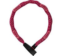ABUS Lucchetto a catena Catena 6806K - per bicicletta leggero in acciaio temprato con tubo tessuto alla moda quadrata livello di sicurezza 6 Rosso motivo cuore