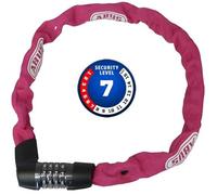 ABUS Lucchetto a catena Tresor 1385 - lucchetto combinazione in acciaio temprato quadrata di 7 mm spessore livello sicurezza 85 cm corallo
