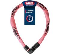 ABUS Lucchetto a catena Tresor 6807C - Lucchetto con combinazione a 360°, catena in acciaio spessa 7 mm, codice numerico a 4 cifre - Lucchetto per biciclette - Lunghezza 110 cm, rosa