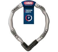 ABUS Lucchetto a catena Tresor 6807C - Lucchetto con combinazione numerica con, catena in acciaio spessa 7 mm, codice numerico a 4 cifre - Lucchetto per biciclette - Lunghezza 110 cm, riflettente