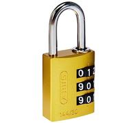 ABUS Lucchetto a combinazione in alluminio 144/30 giallo con numeri grandi, 80792
