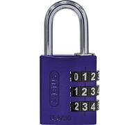ABUS Lucchetto a Combinazione 144/30 - Alluminio, Viola, 3 Cifre | Rotelle numeriche grandi per massima leggibilità, corpo anodizzato leggero, archetto a molla, codice regolabile