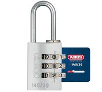 ABUS Lucchetto a combinazione 145/20 argento - Lucchetto per bagagli, armadietti e molto altro. - Lucchetto in alluminio - codice numerico regolabile individualmente - livello di sicurezza 3