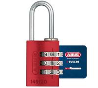 ABUS Lucchetto a combinazione 145/20 rosso - Lucchetto per bagagli, armadietti e molto altro. - Lucchetto in alluminio - codice numerico regolabile individualmente - livello di sicurezza 3