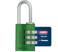 ABUS Lucchetto a combinazione 145/20 verde - Lucchetto per bagagli, armadietti e molto altro. - Lucchetto in alluminio - codice a combinazione regolabile individualmente - livello di sicurezza 3