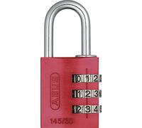 ABUS Lucchetto a Combinazione 145/30 - Alluminio, Codice 3 Cifre, Rosso | Per valigie, armadietti e cofanetti - corpo anodizzato resistente alla corrosione - livello sicurezza ABUS 3 - 55 g