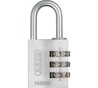 ABUS Lucchetto a combinazione 145/30 argento - Lucchetto per bagagli, armadietti e molto altro. - Lucchetto in alluminio - codice numerico regolabile individualmente - livello di sicurezza 3