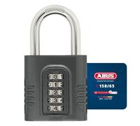 ABUS Lucchetto a combinazione 158/65 - lucchetto con alloggiamento in zinco pressofuso - con codice di combinazione regolabile individualmente - livello di sicurezza 8 - grigio scuro