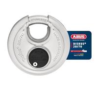 ABUS Lucchetto a disco 20/70 - resistente alle intemperie per il giardino - con tecnologia di saldatura a disco per la migliore protezione contro le effrazioni - livello di sicurezza 9 - argento