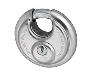 ABUS Lucchetto a Disco 24/70 - Acciaio Inox, Alta Sicurezza Antitaglio
