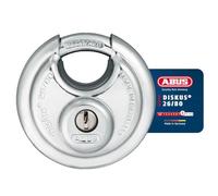 ABUS Lucchetto Discus 26/80 - resistente agli agenti atmosferici - con cilindro protetto da trapano e trazione - livello di sicurezza 8 - argento