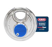ABUS lucchetto diskus 24ib/60 in acciaio inox - con protezione a 360° - per il fissaggio in condizioni climatiche estreme - 05633 - livello di sicurezza 7 - argento/blu