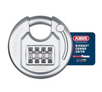 ABUS Lucchetto Diskus Combo 29/70 - Lucchetto a combinazione con codice numerico a 4 cifre per elevata sicurezza - per interni ed esterni - Corpo in acciaio inox