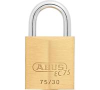 ABUS Lucchetto EC 75 con tecnologia a chiave reversibile, larghezza corpo serratura 30 mm, ottone, 26403 0