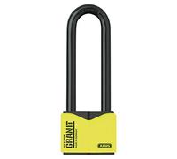 ABUS Lucchetto Granit 37/55HB100 con grillo alto - per uso esterno - in acciaio speciale temprato - chiave con luce LED - livello di sicurezza 10 - nero/giallo