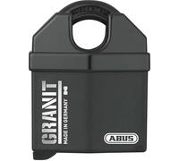 ABUS Lucchetto Granit 79151 - Alta Sicurezza, Resistente alla Corrosione | Arco in acciaio temprato, cilindro ABUS-Plus, 2 chiavi incluse, omologato per assicurazioni, rivestimento in granito nero