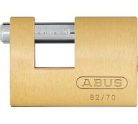ABUS Lucchetto in Ottone 82/70 - Monoblocco, Acciaio Temprato, Sicurezza 6 | Corpo in ottone massiccio, catenaccio 12 mm - per container, serrande, camion - 70,5x50x20 mm, 438 g