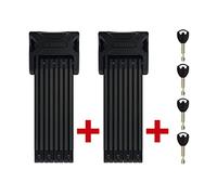 ABUS Bordo Big 6000/120 SH Lucchetto Antifurto Pieghevole per Bici, Confezione da 2 Pezzi, in Acciaio Temperato, con Staffe di Supporto, Serratura identica, Livello di Sicurezza ABUS 10