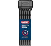 ABUS Lucchetto pieghevole Bordo 6200K 90 SH - Lucchetto flessibile per bicicletta con staffa - Corpo serratura girevole a 360° - Sicurezza grazie all'acciaio temprato e al cilindro XPlus - 94 cm, nero