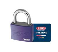 ABUS Lucchetto T65AL/40 myLOCK - Scrivibile Individualmente - Lucchetto per Spogliatoio - Corpo in Alluminio - Livello di Sicurezza ABUS 5 - Viola