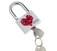 ABUS T65AL/40 - Lucchetto in alluminio, motivo cuore/spiaggia, su sfondo bianco, Modelli Assortiti