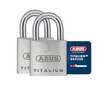 ABUS Lucchetto Titalium 64TI/20 - corpo del lucchetto in alluminio speciale - grillo in acciaio temprato - livello di sicurezza 3 - argento