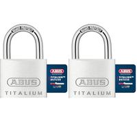 ABUS Lucchetto Titalium 64TI/35 - lucchetto da cantina con corpo della serratura in alluminio speciale - grillo in acciaio temprato - livello di sicurezza 4 (Confezione da 2)