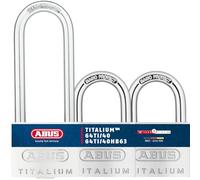 ABUS Lucchetto Titalium 64TI/40 + HB63 - Set da 3, Chiusura Uguale - Lucchetto per Cantina con Corpo in Alluminio Speciale - Gancio in Acciaio Temprato - Livello di Sicurezza ABUS 5