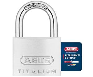 ABUS Lucchetto Titalium 64TI/40 - Set da 3, Chiusura Uguale, Alluminio | Arco in acciaio temprato, doppio bloccaggio, livello di sicurezza 5 - 40 mm, 87 g - include 3 lucchetti e 4 chiavi