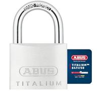ABUS Lucchetto Titalium 64TI/50 - Corpo in Alluminio, Gancio Acciaio