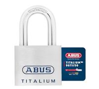 ABUS Lucchetto Titalium 96TI/50 - corpo della serratura leggero in solido alluminio speciale - serratura del basamento con chiave reversibile - ABUS -Livello di sicurezza 8 - argento