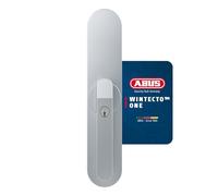 ABUS Trazione per finestra WINTECTO One - Maniglia intelligente per finestre, porta del balcone e della terrazza - con funzione di allarme - facile da montare senza forare - argento con chiusura