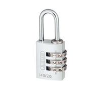 Abus Meccanico 145/20 20mm Alluminio Combinata Lucchetto Argento 46574 ABU14520