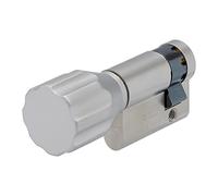 ABUS Mezzo Cilindro con Pomolo 10/K35 - Serratura Senza Chiave, Argento | Per catenacci blindati e porte secondarie; pomolo rotante, retro piatto, alloggiamento 10 mm/35 mm, montaggio facile